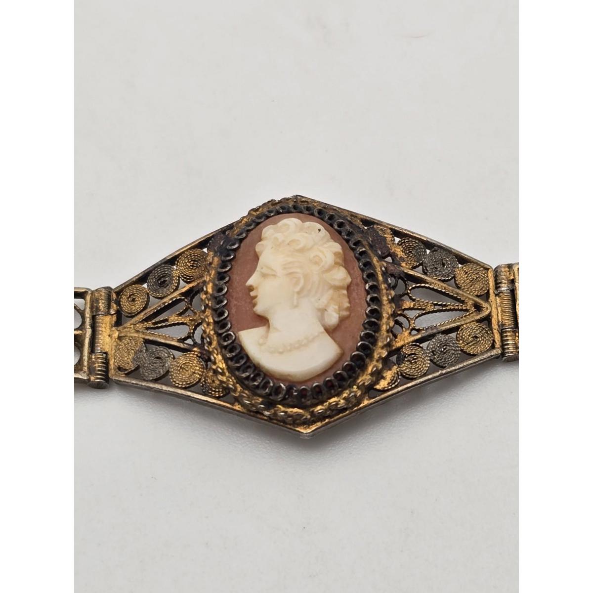 Antique Italian 800 Silver & Gold Filled Filigree Bracelet